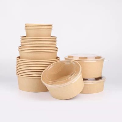 Bambusowe papierowe miski do zupy na wynos Jednorazowe, biodegradowalne 1200 ml z pokrywkami
