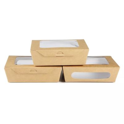 Window Kraft Paper Sałatka owocowa Fast Food Takeaway Lunch Box Recykling Przezroczysty