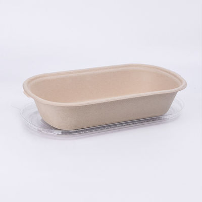 Cheese Rectangular 1300ml Disposable Paper Soup Bowls Biodegradable Salad Food Container Bagasse Box With Lid Cover
