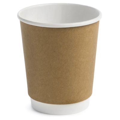 10 uncji brązowe jednorazowe biodegradowalne kubki z papieru pakowego Kawa, sok, mleko, pojemnik na herbatę