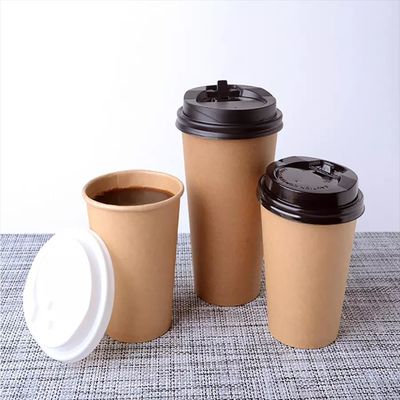 Jednorazowe, biodegradowalne papierowe kubki do kawy Kraft PE Coating do gorącego picia