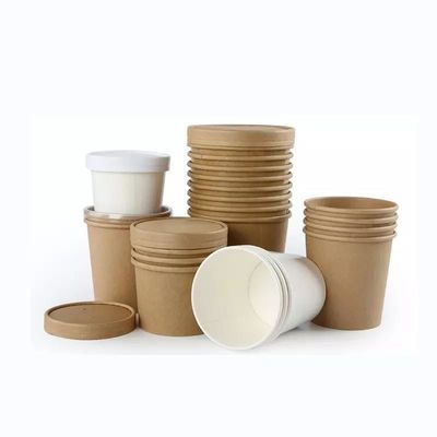 Odporna na olej Biodegradowalna miska jednorazowa 22 uncji Fabryczna sprzedaż OEM Food Grade White Paper Cup Miska na zupę
