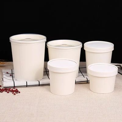 Odporna na olej Biodegradowalna miska jednorazowa 22 uncji Fabryczna sprzedaż OEM Food Grade White Paper Cup Miska na zupę