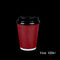 Kompostowalny papierowy kubek jednorazowy z czerwoną kawą z pokrywką do gorących napojów